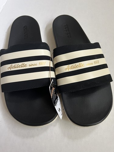 Sandali Adidas Adilette Comfort Slide da uomo taglia 18 neri crema atletici