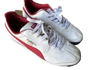 Scarpe uomo Puma Roma Basic misura 12 sneakers pelle bianco rosso - Foto 1 di 11