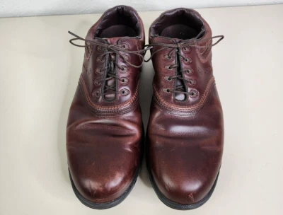 Footjoy Contour series men sz 13M brown leather lace up #54049 soft spike shoes - Image 1 of 4