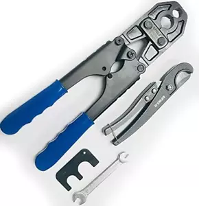 EFIELD Pex Pipe 1/2 Inch and 3/4 Inch Combo Crimping Tool for Copper Ring with G - Picture 1 of 7