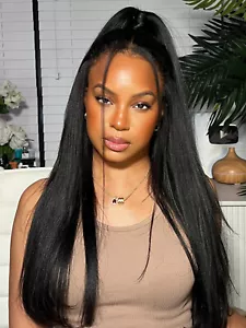 UNice Cambodian 360 Lace Frontal Straight Human Hair Wigs for Women Pre Plucked - Picture 1 of 13