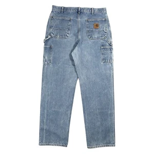 Blaue Carhartt Loose Straight Double Knee Denim Jeans Carpenter Hose W36 L34 - Bild 1 von 10