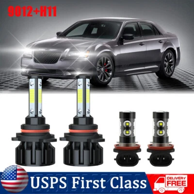For 2011-2014 Chrysler 300 Led Headlight Hi/Lo+Fog light Combo Bulbs 4pcs white - Image 1 of 4