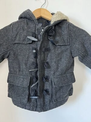 Abrigo BABY GAP Gris Negro Mezcla Lana Niño Pequeño Juvenil Talla 3 años Foto 1 de 4