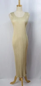 PLEATS PLEASE Beige Sleeveless Dress ISSEY MIYAKE 158 8253 - Picture 1 of 6