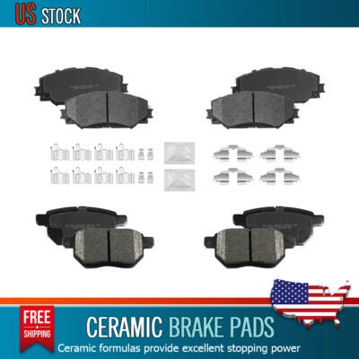 Juego de pastillas de freno cerámicas delanteras y traseras para Toyota Corolla 2009-2011,2014-2019 Foto 1 de 4