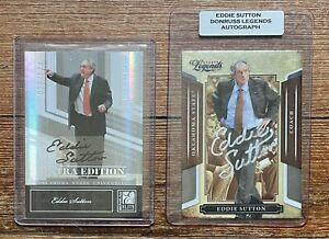 Two Coach Eddie Sutton Autographed Basketball Cards