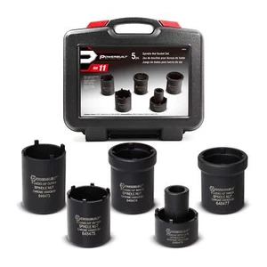 Powerbuilt Spindle Nut Socket Tool Kit 5 Piece Remove Spindle Nuts Various - Picture 1 of 6