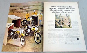 Suzuki TM-125 250 400 1973 motocicletas original anuncio impreso en color de 2 páginas - Imagen 1 de 1