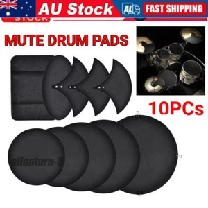 10x Drum Mute Pads Silencer Drumming Practice Rubber Foam Pad Cymbal Mute Pads - Picture 1 of 12