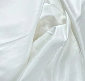 OFF WHITE  Peau De Soie  Matte Satin Fabric 60” Width Sold By The Yard - Picture 1 of 1