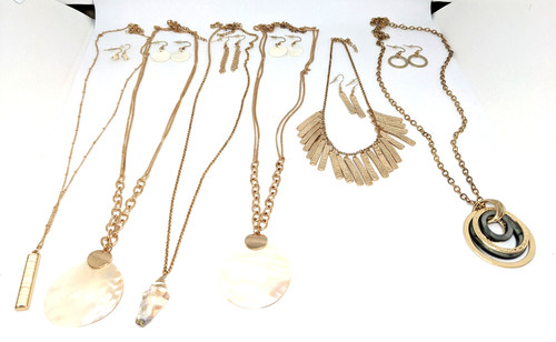 VETEMENTS NUOVO! Paparazzi Delicato Conchiglia Statement Collane Lunghe Tonalità Oro (Set di 6)