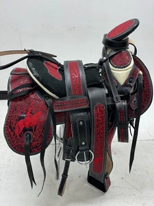 KingSaddle Mexikanischer Leder Pferdesattel / Silla De Montar Estilo Charro - Bild 1 von 4