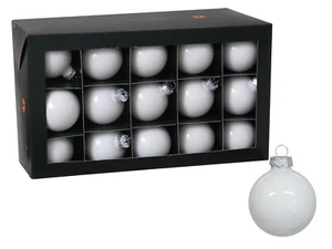 30 Stk Christbaumkugeln weiss 5,7cm Glas Weihnachtskugeln Kugeln o411 Glaskugeln - Bild 1 von 1