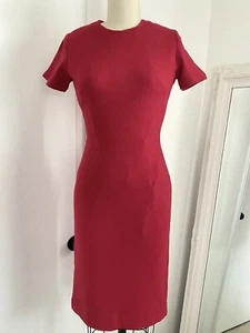 1960s Vintage Cranberry Wool Wiggle Dress Bombshell - Picture 1 of 6