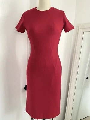 1960s Vintage Cranberry Wool Wiggle Dress Bombshell - Image 1 of 4