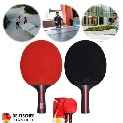 BOLIPRINCE 2 Tischtennisschläger Profi 3 Tischtennisbälle Tragetasche Tischtennis Bälle Set