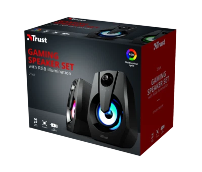 Set di altoparlanti casse stereo 2.0 illuminazione RGB PC Laptop Gaming Speaker - Immagine 1 di 4