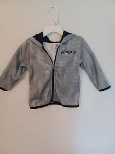 NFL New England Patriots Hoodie Jacket 18M Gray, Team Logo, Fleece Lined Was $35 - Picture 1 of 3