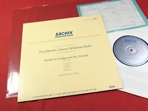 Bach PARTITA NR 2 FÜR VIOLINE SOLO Schneiderhan 10" LP Archiv 13029 Germany - Bild 1 von 3