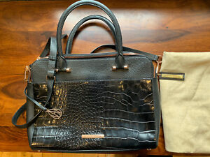 Amanda Wakeley Black Leather Laptop Bag With Ride Gold Furniture - Used Once