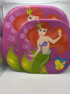 Set 2 Disney Store Little Mermaid Ariel Flounder Square Melamine Plates - Picture 1 of 3