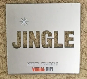 Happy Holidays Christmas Signage with JINGLE Lettering 5 1/2" x 5 1/2" - Picture 1 of 1