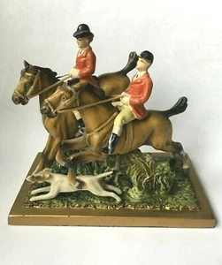 Vtg Austria Fox Hunt Jockey Equestrian Horse Figurine Figure on Base  - Picture 1 of 5