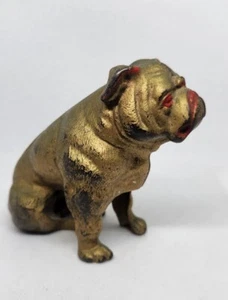 1920S IRON FIGURAL BANK BY HUBLEY DEPICTING A SEATED BULLDOG, ORIGINAL PAINTED S - Picture 1 of 5