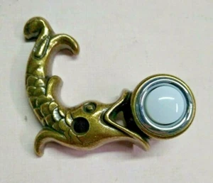 Atlas Del Mare Doorbell Button Door Beach House Burnished Bronze Fish - Picture 1 of 2