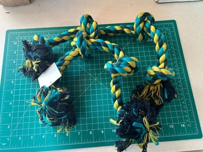 NEW 2-pack lot Vibrant LIFE DOG Large 21" Rope Chew Toy 4 Knot HEAVY DUTY Blue - Image 1 of 4