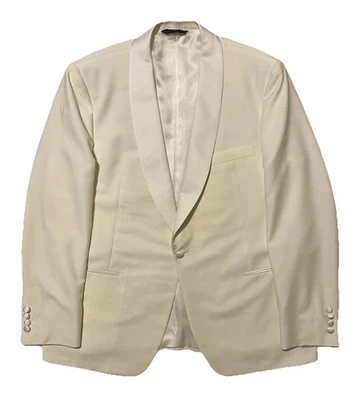NWOT Samuelsohn Saks 5thAvenue Super120 Ivory Shawl Men Tuxedo Jacket 46R Canada - Image 1 of 4