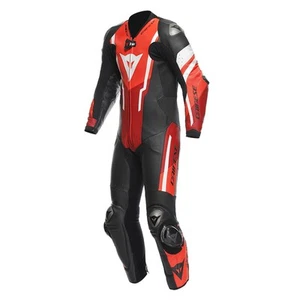 Anzug Motorrad IN Der Haut Dainese Misano 3 Perf D-Luft 1PC Leather Black/ Red/ - Picture 1 of 1