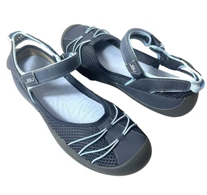 Ballerine JBU Eco-Vegan donna taglia 11 M blu tessuto/vegan Mary Jane comode casual - Foto 1 di 9