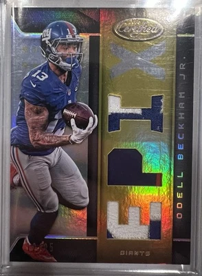 Odell Beckham Jr 2016 Certified Epix Triple Worn Patch Gold /25 - Image 1 of 2