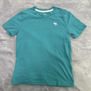Abercrombie Kids 7-8 Short Sleeve Blue T-Shirt Moose Logo - Picture 1 of 6