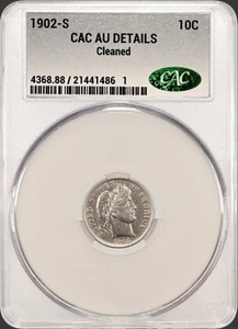 1902 S BARBER DIME CAC AU DETALLES  - Imagen 1 de 2