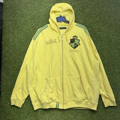 Jaqueta Coogi com capuz masculina 4XL casual zíper completo logotipo brasão pista clube de campo ano 2000 - Imagem 1 de 4