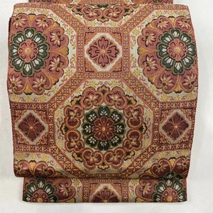 Open Nagoya Obi 8-sun Shuke Flower Gold Thread Semi-formal - Picture 1 of 6