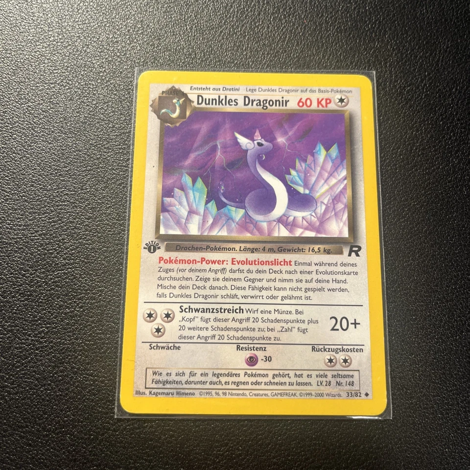 Pokemonkarte Team Rocket Dunkles Dragonir 1. Edition 33/82 Deutsch - Bild 1 von 2