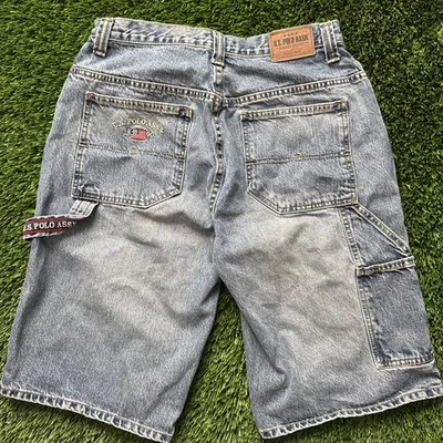 Pantalones Cortos De Colección EE. UU. Polo Assn Bordados Jean Denim Carpintero Sueltos y2k Para Hombres 32 Foto 1 de 4