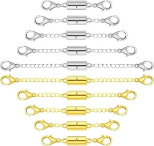 Magnetic Necklace Extender, Clasps and Gold, Silver  - Picture 1 of 7