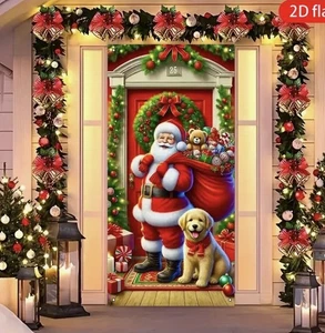 SANTA Weihnachten Türdeko Weihnachtsmann Stoff Türabdeckung Santa Türabdeckung 71” x 35” - Bild 1 von 3