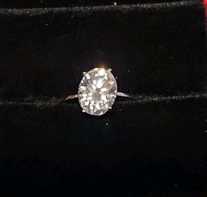 Verlobungsring 2 kt Ovalschliff Moissanit 925 Sterling Silber - Bild 1 von 2