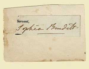 19thC AUTOGRAPH English Heiress & Political Hostess SOPHIA, LADY BURDETT - Picture 1 of 1