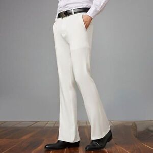 Men Flared Trousers Formal Suit Pants Bell Bottom Pant High Waist Fashion Pants