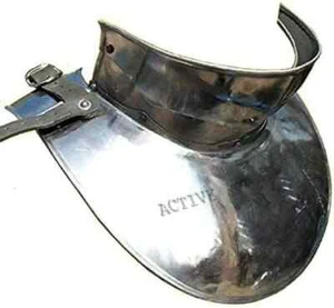 Medieval Armor Gorget Neck Guard Armor Steel with Brass Designer 18 Guage Steel - Picture 1 of 5