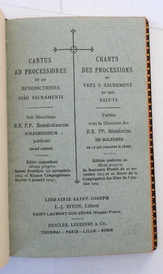 Chants bénédictins de Solesmes 1905 plein maroquin musique notée - Photo 1/4
