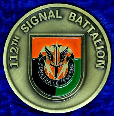 US Army 112th Signal Battalion Challenge Coin PT-8 - Image 1 of 2