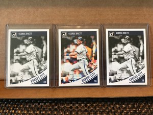 2018 DONRUSS GEORGE BRETT #120 BASE & 2 BLACK & WHITE VARIATIONS ROYALS LOT X3